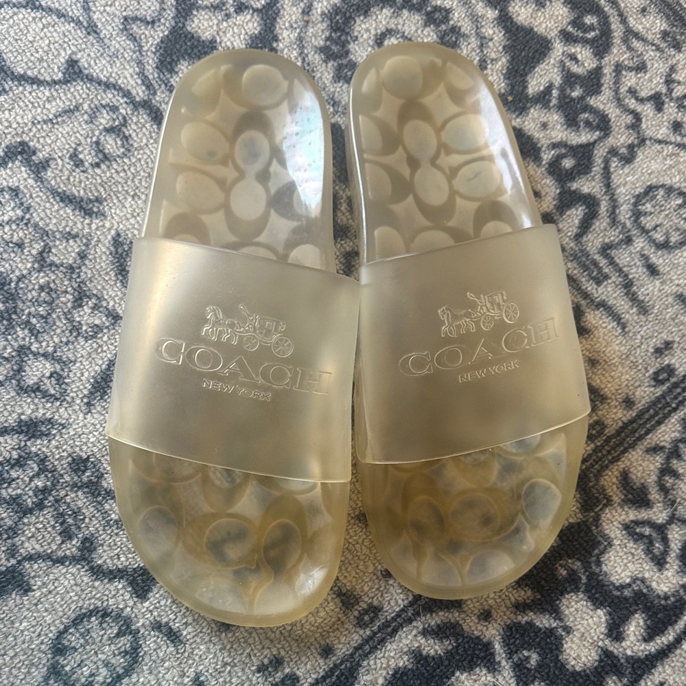 Coach Translucent Ivory Logo Slide Sandals - Picture 5 of 5